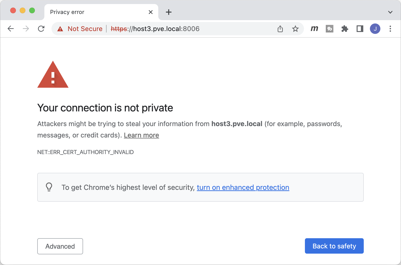 your connection is not private